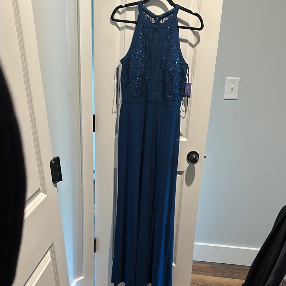Elegant Blue Sleeveless Dress